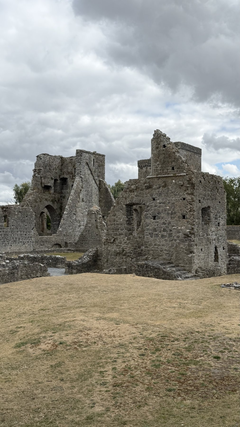 Dos de las torres fortificadas en ruinas del Priorato de Kells
