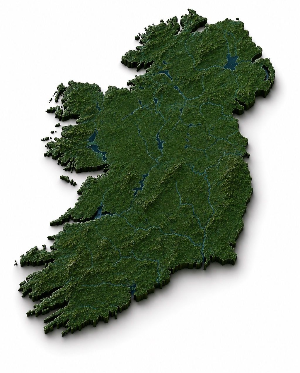Mapa de Irlanda dividido en sus 4 provincias — haz clic en una provincia para ir directamente a ella